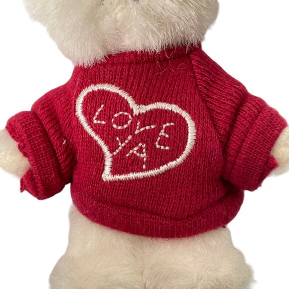 Boyds Bears Mini Message 3.5" Thinkin of Ya Love Ya Red Heart Sweater #3809052 - Picture 4 of 6